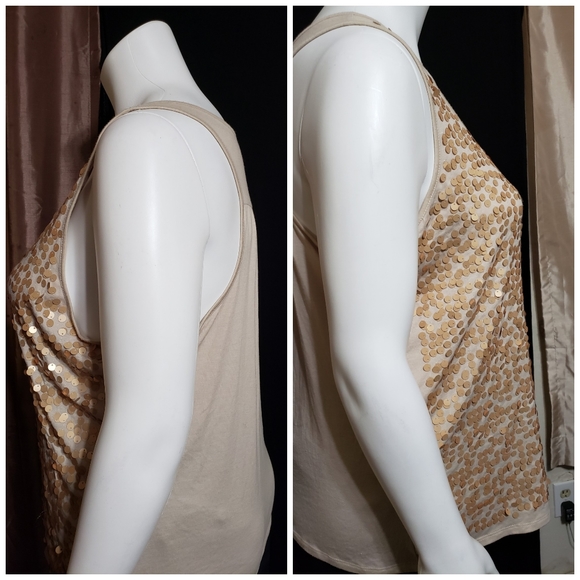 Eyeshadow Tank Top with Gold Sequin 2X - Picture 4 of 5